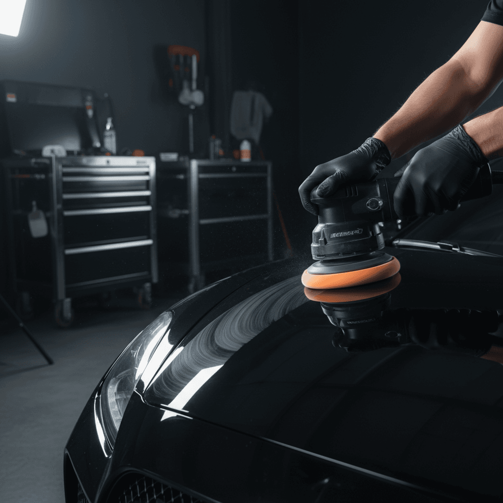 Machine polishing vehicle paint with dual-action polisher